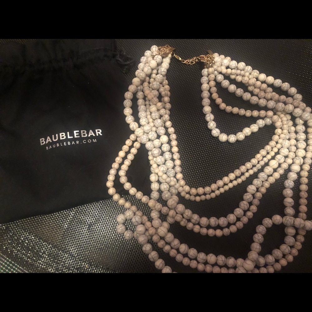 BaubleBar Marble Bead Pearl Necklace